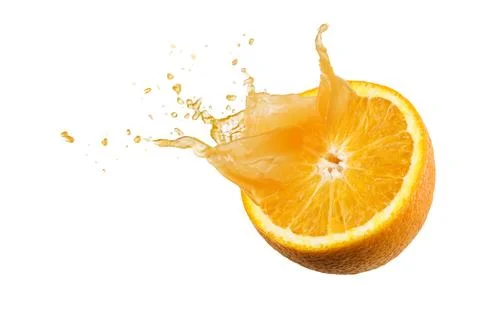 Orange fruit splash Stock Photos