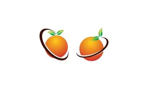 Orange Fruit Template Set Stock-Illustration