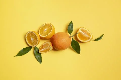 Orange fruit top view Foto stock