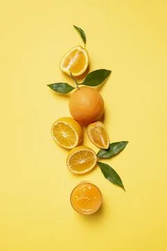 Orange fruit top view Stock Photos