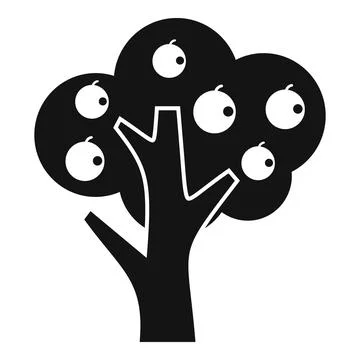 Orange fruit tree icon simple vector. Garden tree Stock Illustration