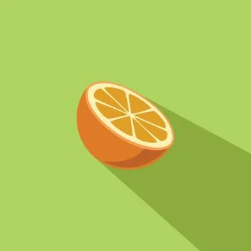 Orange Fruit Vector Flat Design Illustration Stock Illustration