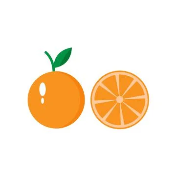 Orange fruit vector icon in color. Citrus. EPS 10. Slice illustration on white Stock Illustration