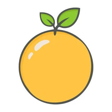 Orange fruit vector icon for web design isolated on white background Stock Illustration
