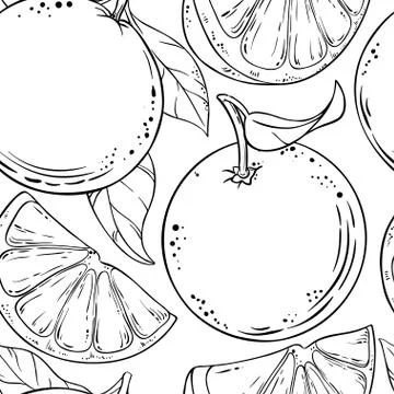 Orange fruit vector pattern Stock Illustration