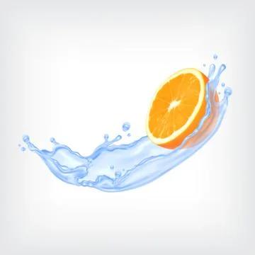 Orange fruit with water Stock Illustration