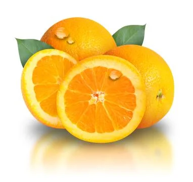 Orange fruit on white background Photos