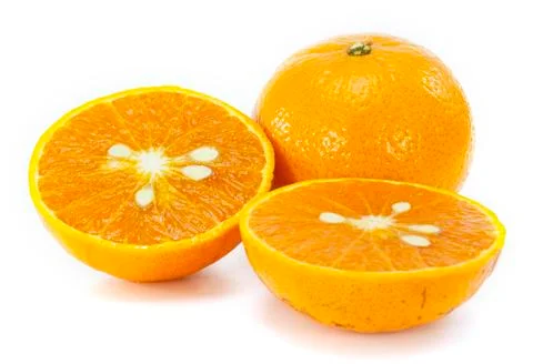 Orange fruit on white background Stock Photos