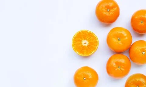 Orange fruit on white background. Stock Photos