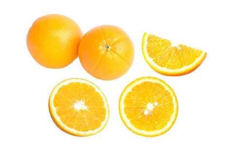 Orange fruit on white background. Stock Photos