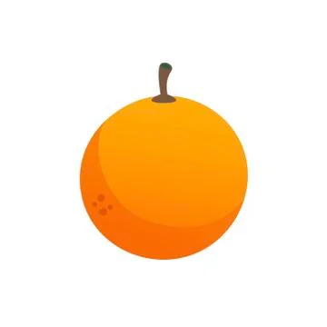 Orange fruit on white background. Vector illustration in trendy flat style. EPS Stock Illustration
