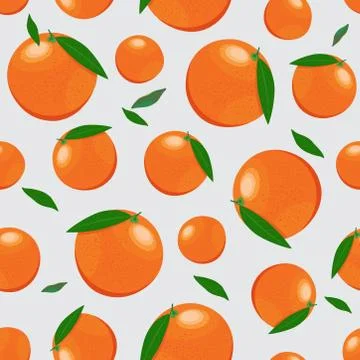 Orange fruits seamless pattern on silver gray background. Grapefruit citrus f Illustrazione stock