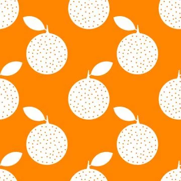 Orange fruits seamless pattern. Vector illustration. Stock Illustration