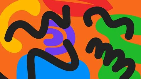 Orange funky squiggle background Stock Illustration