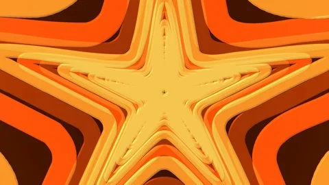 Orange Funky Star Zoom Stock Footage 100283491