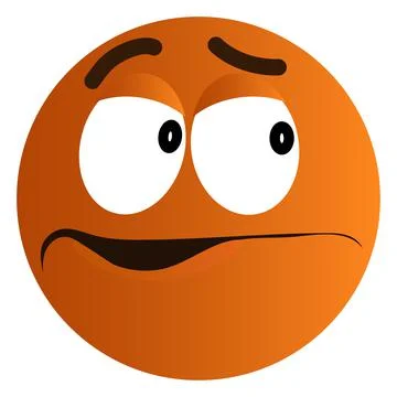 Orange funny face afraid faces Stock Illustration