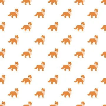 Orange furry dog seamless pattern design 库存插图