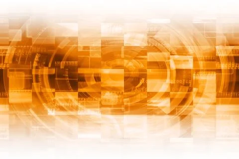 Orange Futuristic Background Stock Illustration