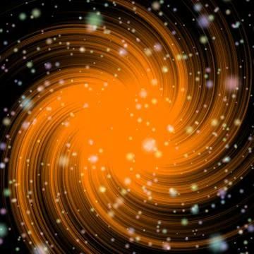 Orange galaxy in black deep space Stock Illustration