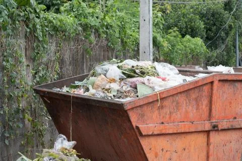 Orange garbage containers Stock Photos