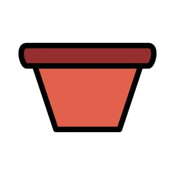 Orange garden pot flat Stock Illustration