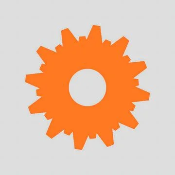 Orange gear icon on gray background 스톡 일러스트