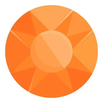 Orange gem icon cartoon vector. Shiny crystal Stock Illustration