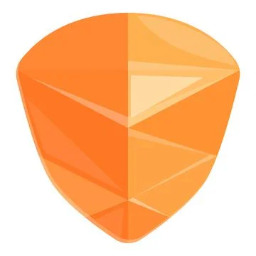 Orange gem icon cartoon vector. Crystal stone Stock Illustration