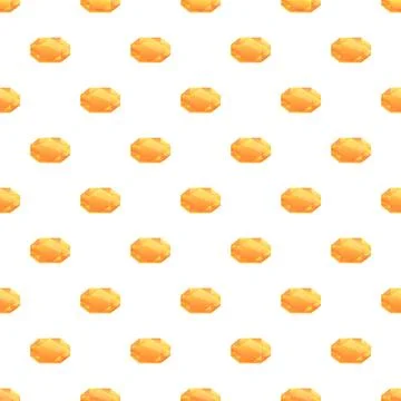 Orange gemstones creating seamless precious gem pattern Stock Illustration