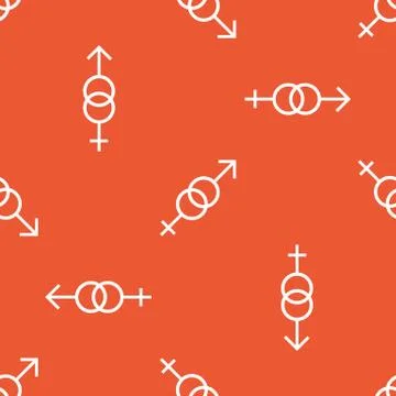 Orange gender signs pattern Stock Illustration