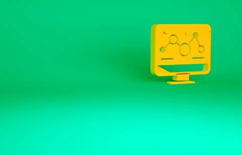 Orange Genetic engineering modification on laptop icon isolated on green back Stock Illustration