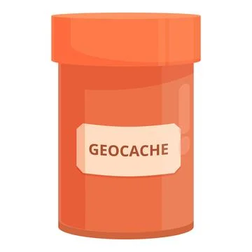 Orange geocache container keeping something secret Stock Illustration