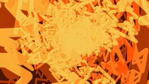 Orange Geometric Bots Rotation Stock Footage 100394893