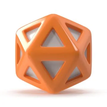 Orange Geometric Cage Structure with Triangular Openings Stock Illustration