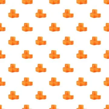 Orange geometric cubes creating seamless pattern wallpaper Illustrazione stock