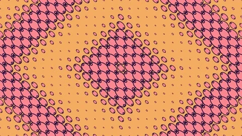 Orange Geometric Diamond Halftone Matrix Loop Video stock 342585959