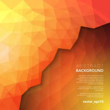 Orange geometric low poly background. Illustrazione stock