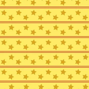 Orange geometric pattern with ribbon, yellow stars Stock Illustration
