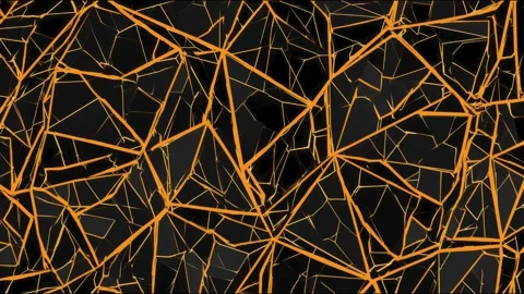 Orange geometric web lines shifting across dark abstract background seamles.. Stock Footage 339790610