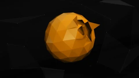 Orange Geosphere Abstract 3D Background Video stock 234327068