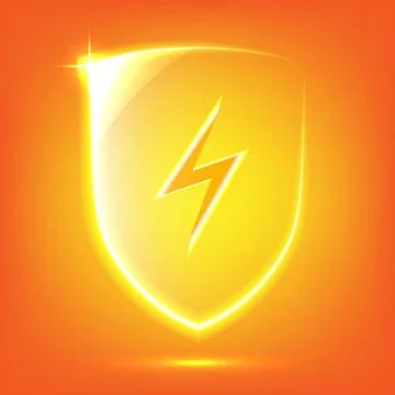 Orange glass shield Stock Illustration