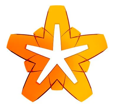 Orange Glass Star Illustrazione stock