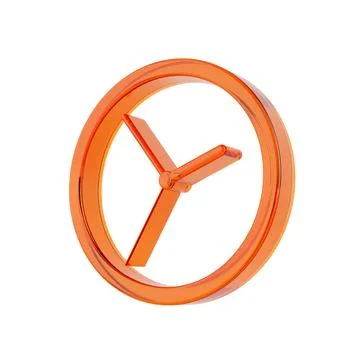 Orange Glass Web Clock Icon. 3d Rendering イラスト素材