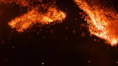 Orange Glitter Particles Flow, Abstract Background Stock Footage 155750832