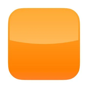 Orange glossy button blank icon square empty shape Illustrazione stock