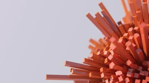 Orange glossy morphing sphere. Abstract illustration, 3d render, close-up. Stock Illustration