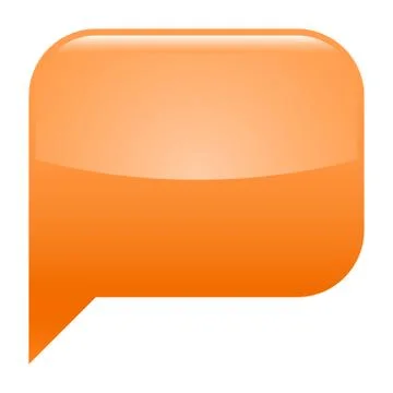 Orange glossy speech bubble blank location icon Stock Illustration