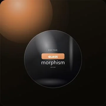 Orange Glow Glassmorphism Sphere on Dark Background Illustrazione stock