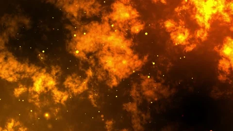 Orange glow particles floating on fire flow background. seamless loop animati Stock Footage 167664234