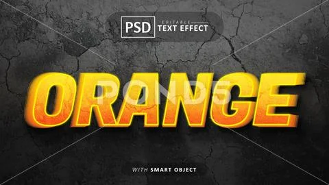 Orange glow text effect editable PSD Template